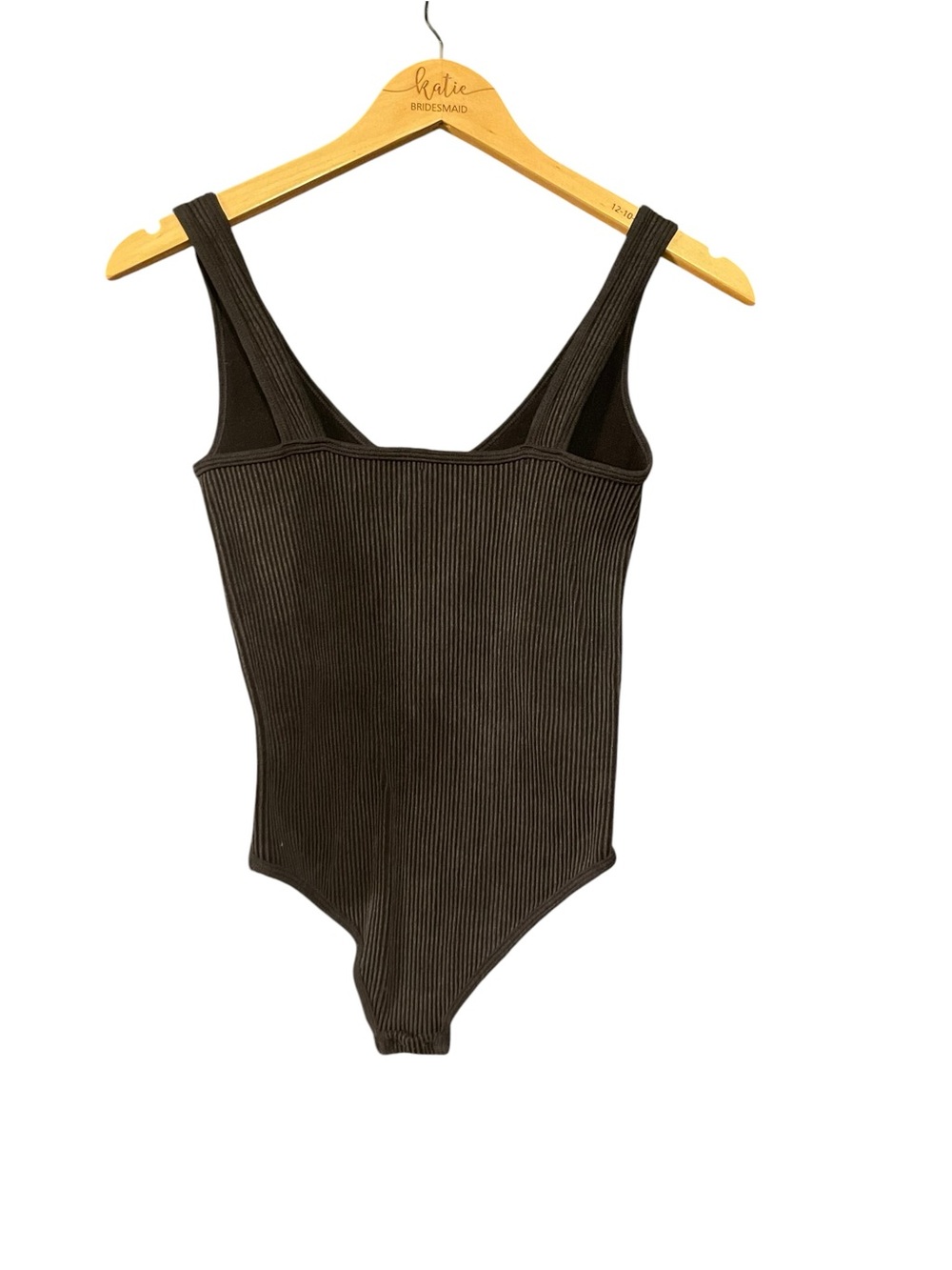 Aura Black-Washed Ribbed Bodysuit - Picture 3 of 4